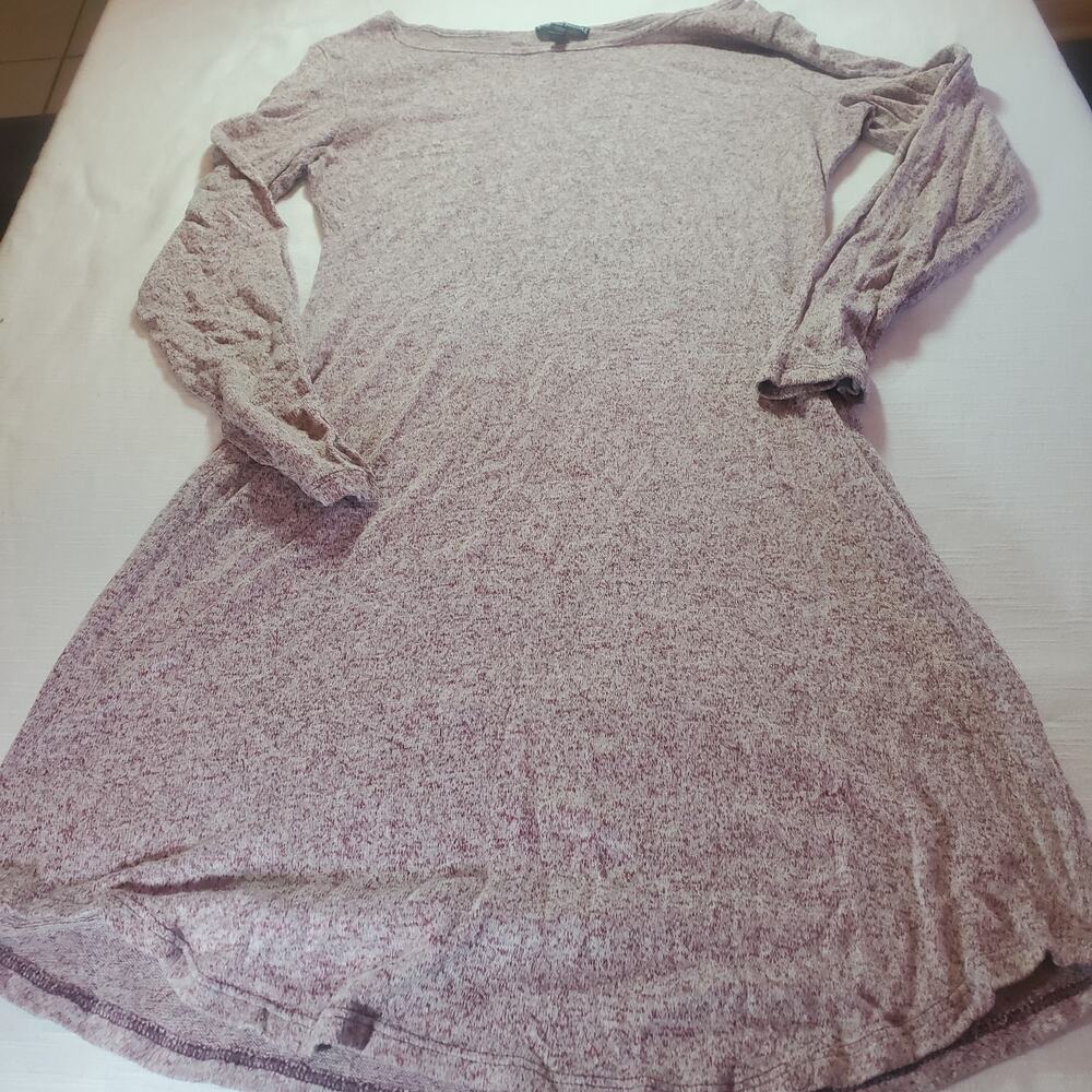 Kristine Nicole Long-Sleeve Knit Swing Dress | Marled Burgundy
